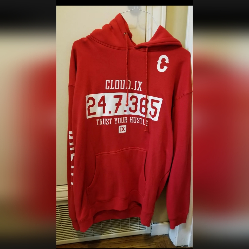 Cloud IX "Trust Your Hustle" Red Men's hoodie. Size Large.